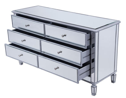 Elegant Furniture & Lighting - Contempo 6 drawers cabinet 60 in. x 20 in. x 34 in. in silver paint - MF6-1036S veiw 9