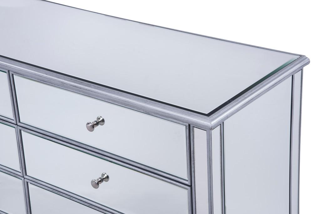 Elegant Furniture & Lighting - Contempo 6 drawers cabinet 60 in. x 20 in. x 34 in. in silver paint - MF6-1036S veiw 11