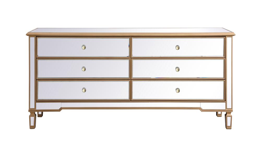 Elegant Furniture & Lighting - Contempo 72 in. mirrored chest in antique gold - MF63672G veiw 1