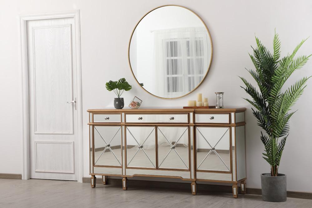 Elegant Furniture & Lighting - Contempo 72 inch mirrored credenza in gold - MF6-2111GC veiw 4