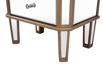 Elegant Furniture & Lighting - Contempo 7 Drawer Jewelry Armoire 18 in. x 12 in. x 41 in. in Gold Clear - MF6-1103GC veiw 4