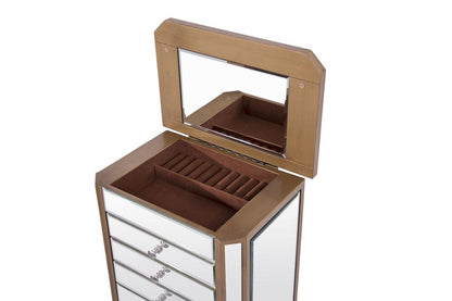Elegant Furniture & Lighting - Contempo 7 Drawer Jewelry Armoire 18 in. x 12 in. x 41 in. in Gold Clear - MF6-1103GC veiw 6