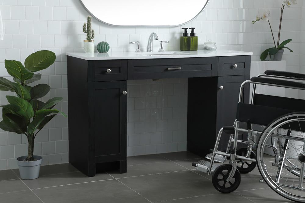 Elegant Furniture & Lighting - Cooper 54 Inch Bathroom Vanity In Black - VF14954MBK veiw 3