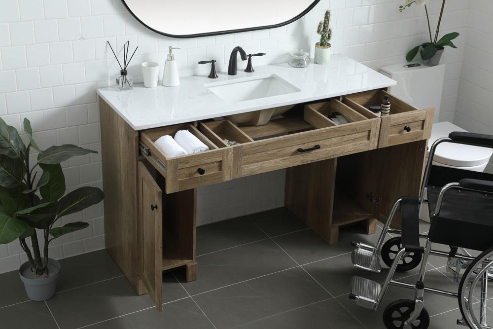 Elegant Furniture & Lighting - Cooper 54 Inch Bathroom Vanity In Natural Oak - VF14954NT veiw 4
