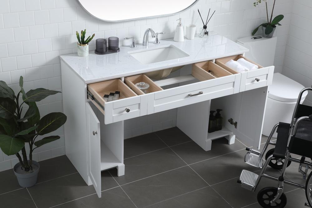 Elegant Furniture & Lighting - Cooper 54 Inch Bathroom Vanity In White - VF14954WH veiw 4