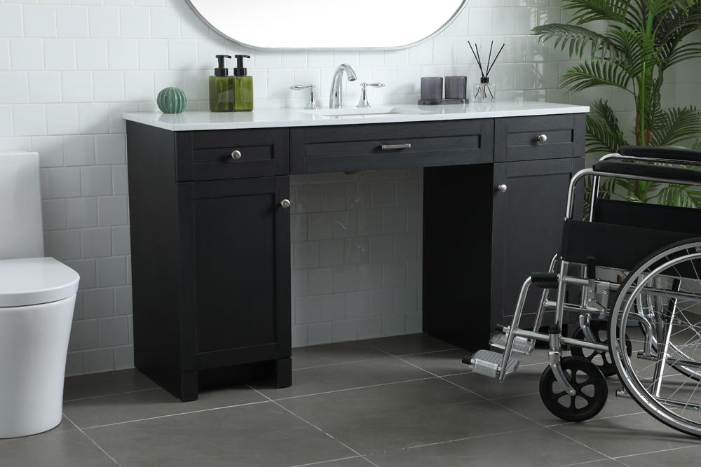 Elegant Furniture & Lighting - Cooper 60 Inch Bathroom Vanity In Black - VF14960MBK veiw 3