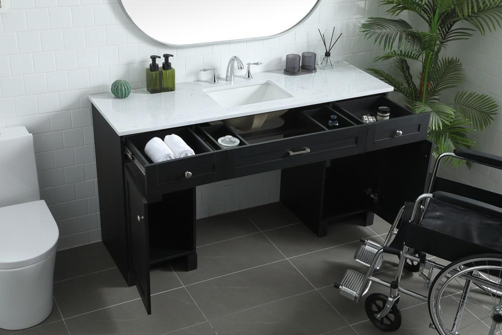 Elegant Furniture & Lighting - Cooper 60 Inch Bathroom Vanity In Black - VF14960MBK veiw 4