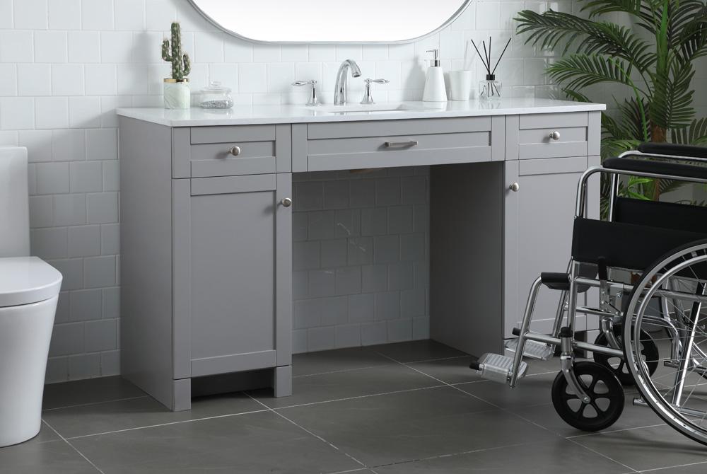 Elegant Furniture & Lighting - Cooper 60 Inch Bathroom Vanity In Grey - VF14960GR veiw 3