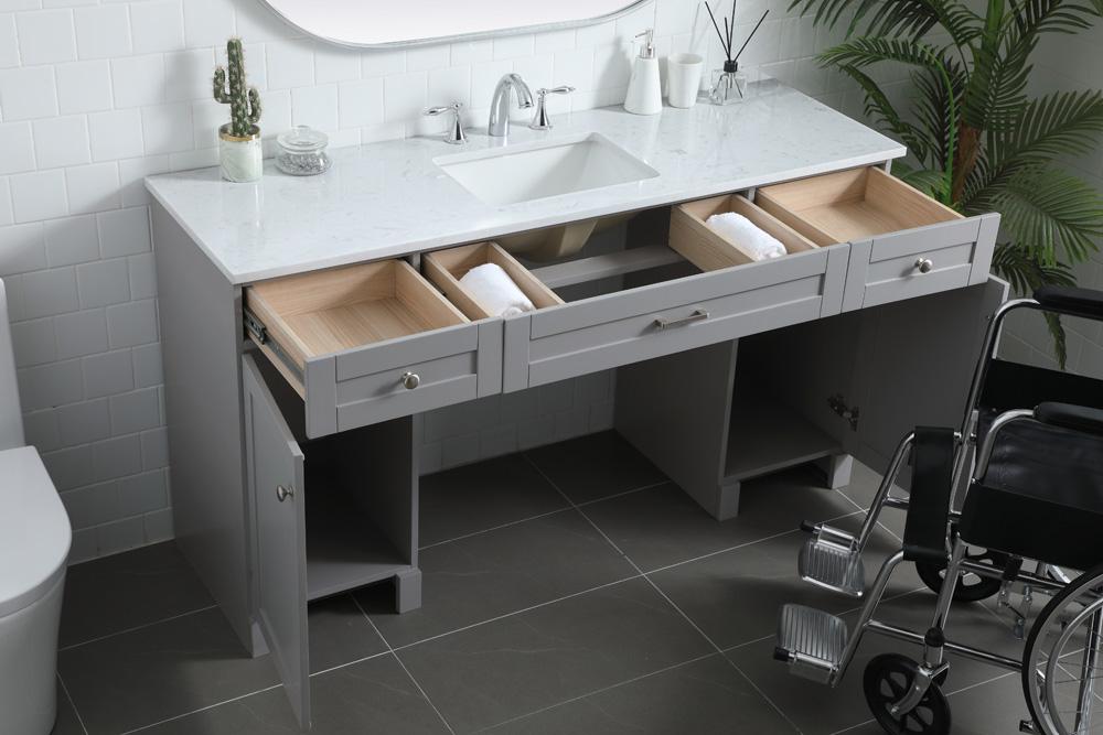 Elegant Furniture & Lighting - Cooper 60 Inch Bathroom Vanity In Grey - VF14960GR veiw 4