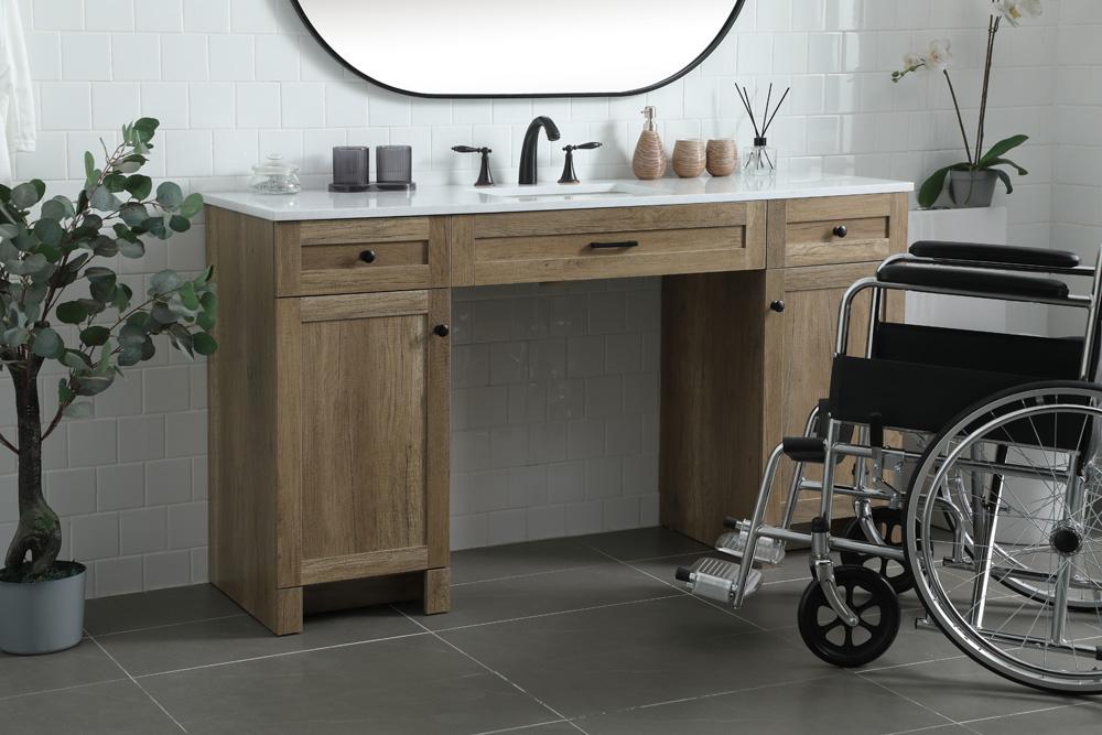 Elegant Furniture & Lighting - Cooper 60 Inch Bathroom Vanity In Natural Oak - VF14960NT veiw 3