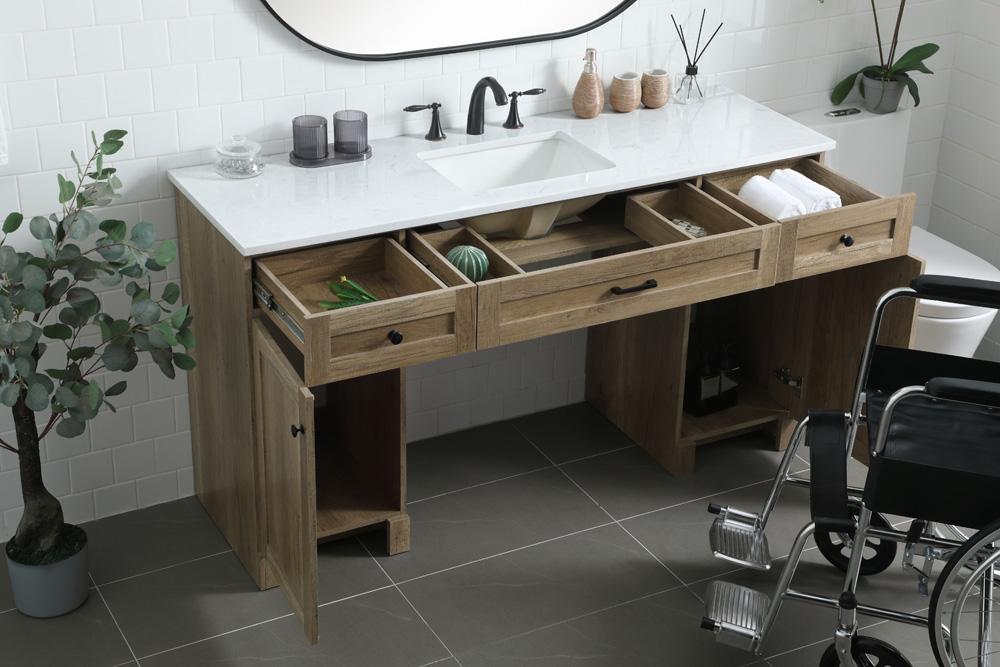 Elegant Furniture & Lighting - Cooper 60 Inch Bathroom Vanity In Natural Oak - VF14960NT veiw 4