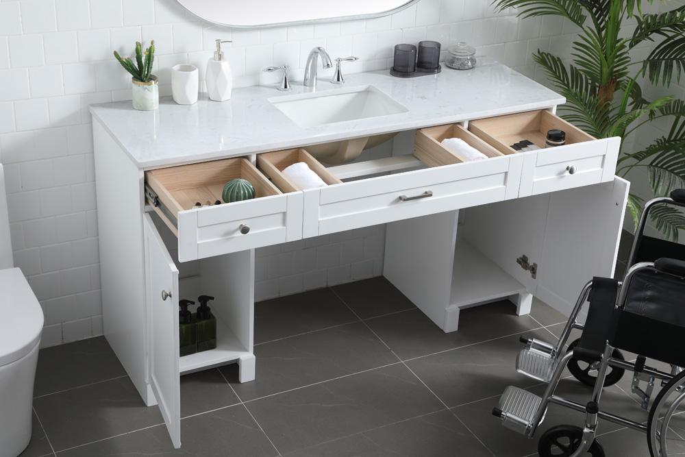 Elegant Furniture & Lighting - Cooper 60 Inch Bathroom Vanity In White - VF14960WH veiw 4