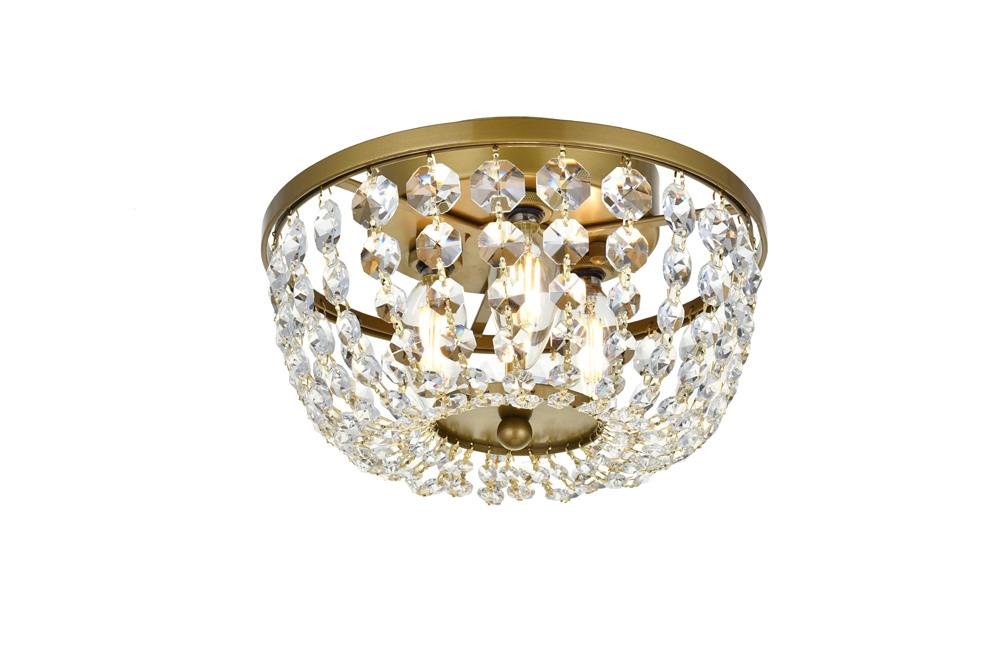 Elegant Furniture & Lighting - Cora 10 inch flush mount in brass - 1109F10BR veiw 1
