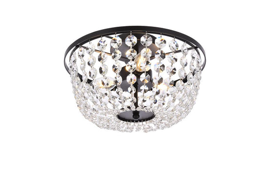Elegant Furniture & Lighting - Cora 13 inch flush mount in black - 1109F13BK veiw 1