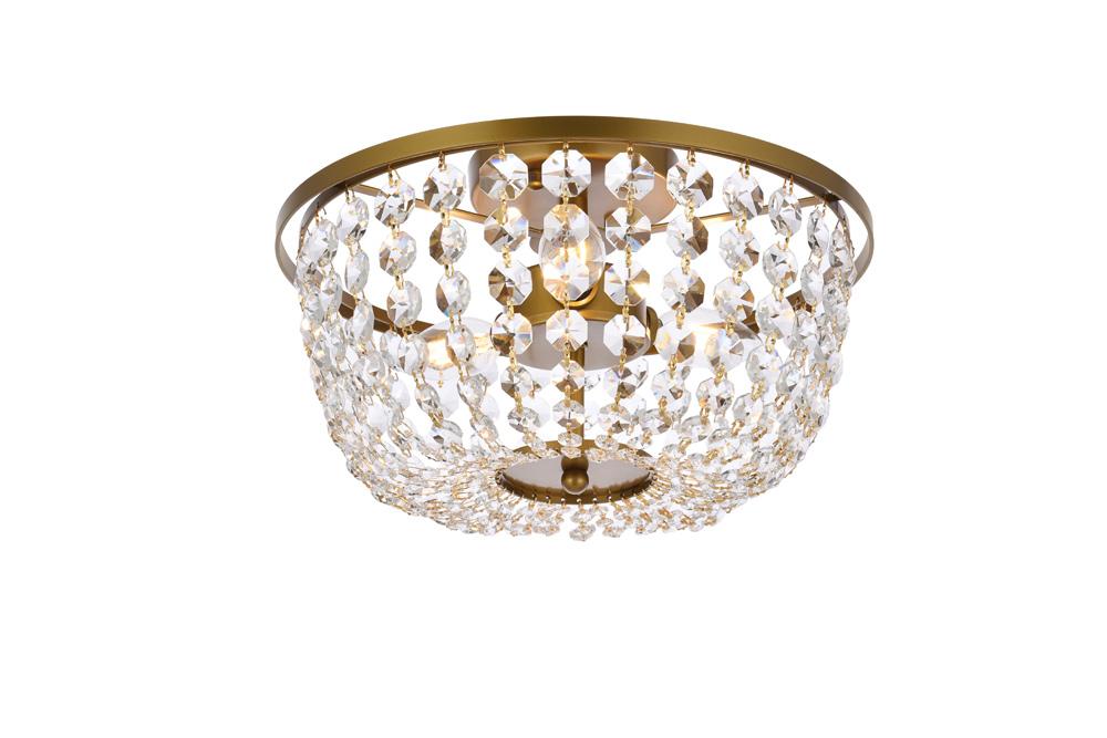Elegant Furniture & Lighting - Cora 13 inch flush mount in brass - 1109F13BR veiw 1