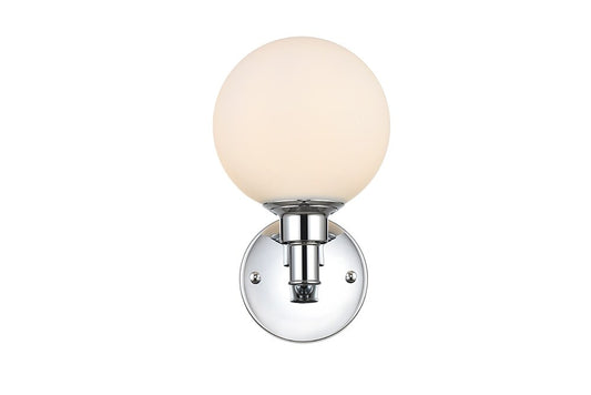 Elegant Furniture & Lighting - Cordelia 1 light Chrome and frosted white Bath Sconce - LD7317W6CH veiw 1