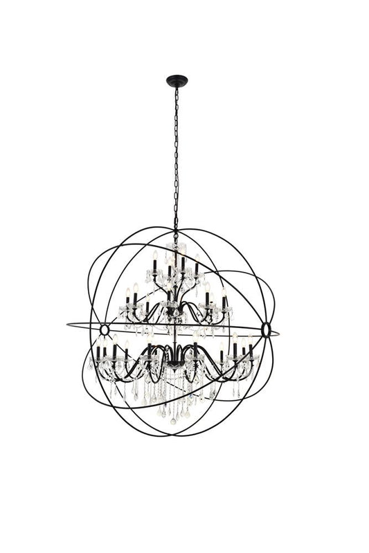 Elegant Furniture & Lighting - Cordelia 24 Light black Crystal Pendant - LD8801D60BK veiw 1