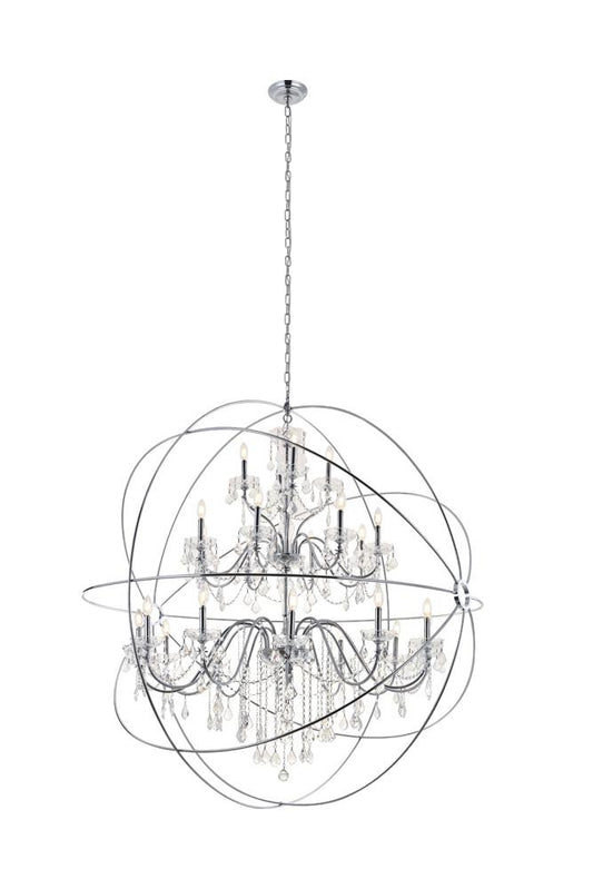 Elegant Furniture & Lighting - Cordelia 24 Light Chrome Crystal Pendant - LD8801D60C veiw 1