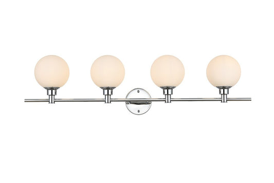 Elegant Furniture & Lighting - Cordelia 4 light Chrome and frosted white Bath Sconce - LD7317W38CH veiw 1