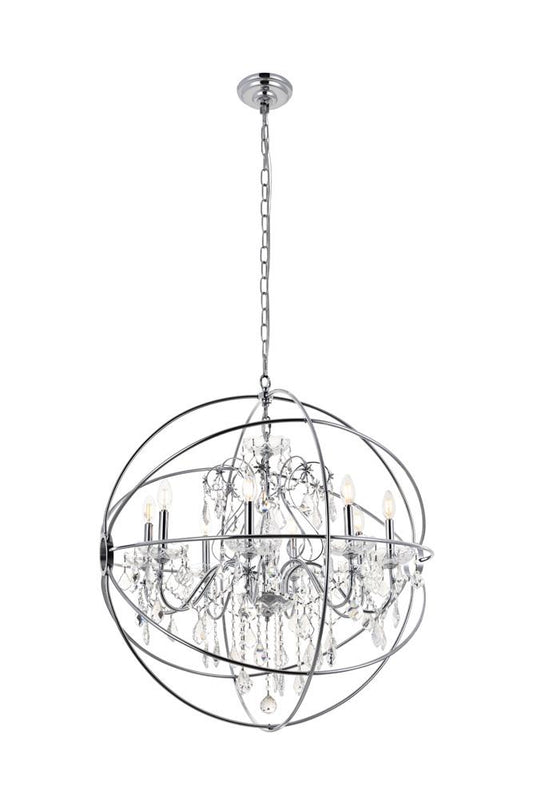 Elegant Furniture & Lighting - Cordelia 8 Light Chrome Crystal Pendant - LD8801D32C veiw 1