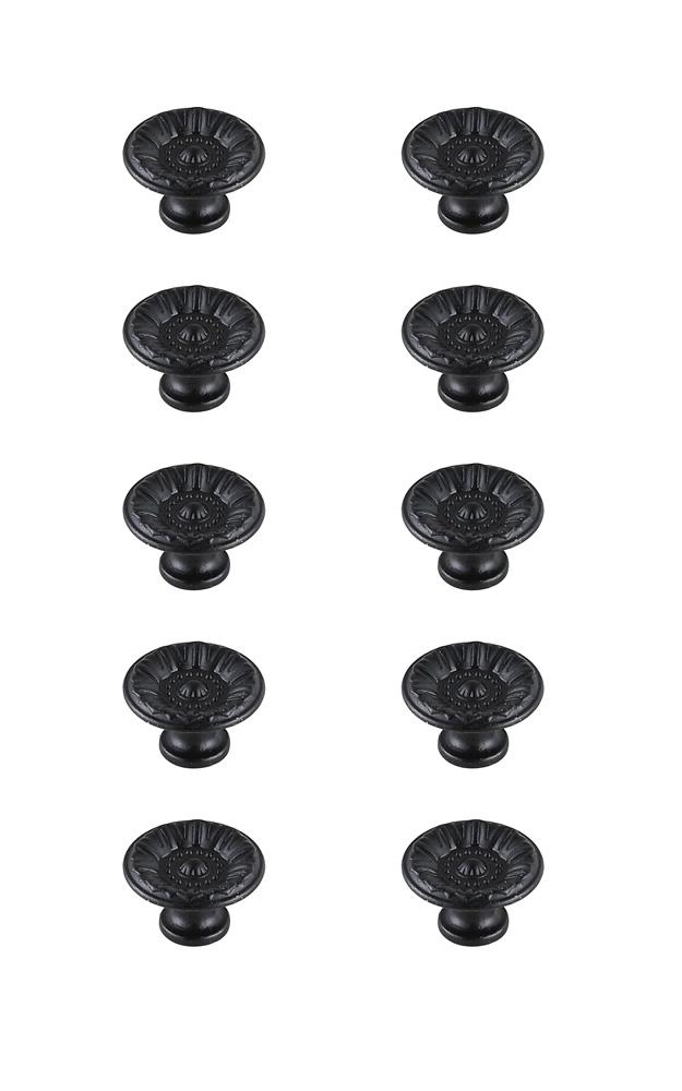 Elegant Furniture & Lighting - Corio 1.1in Diameter Matte Black Mushroom Knob Multipack (Set of 10) - KB2010-MB-10PK veiw 1