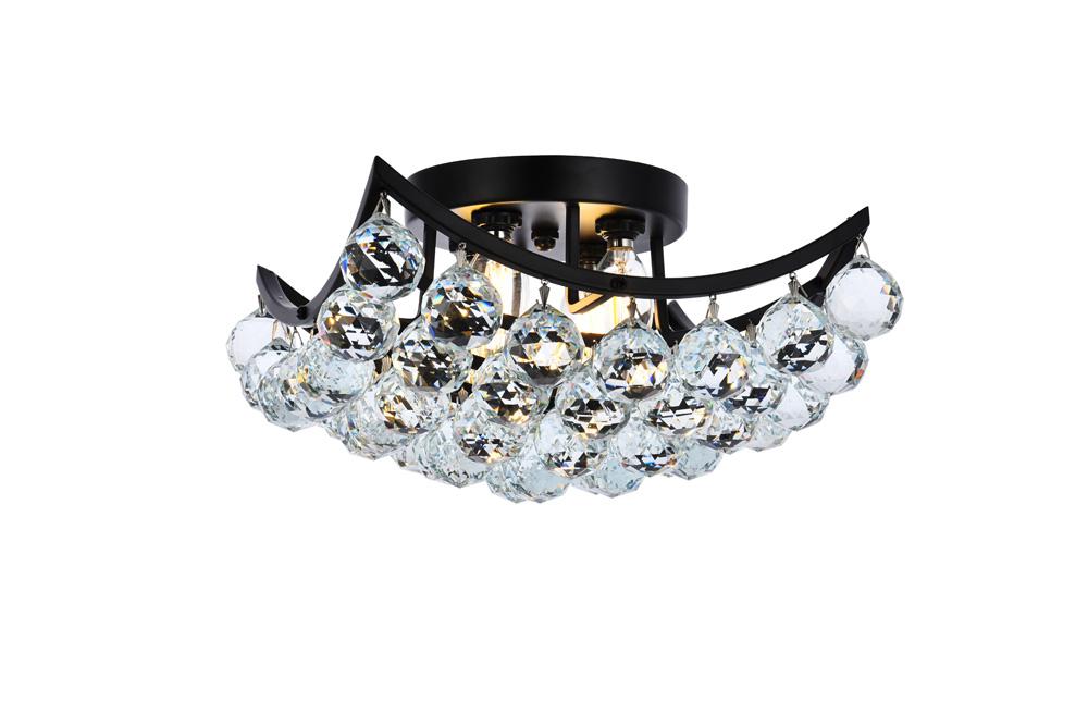 Elegant Furniture & Lighting - Corona 12 inch black flush mount - V9800F12BK/RC veiw 1