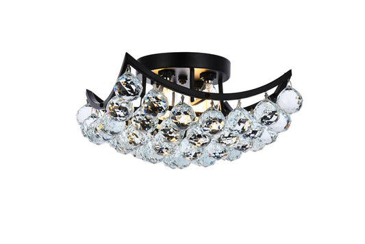 Elegant Furniture & Lighting - Corona 12 inch black flush mount - V9800F12BK/RC veiw 1