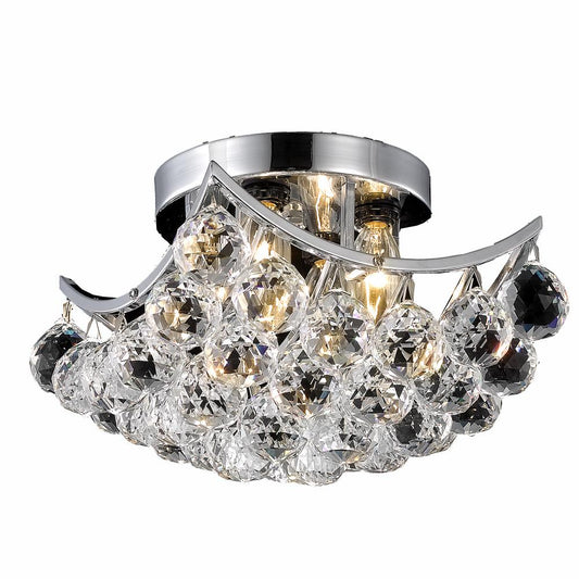 Elegant Furniture & Lighting - Corona 4 light Chrome Flush Mount Clear Royal Cut Crystal - V9800F10C/RC veiw 1