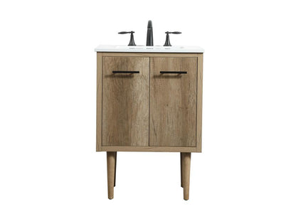 Elegant Furniture & Lighting - Cyrus 24 inch Single bathroom vanity in natural oak - VF48024NT veiw 1