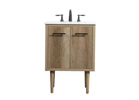 Elegant Furniture & Lighting - Cyrus 24 inch Single bathroom vanity in natural oak - VF48024NT veiw 1