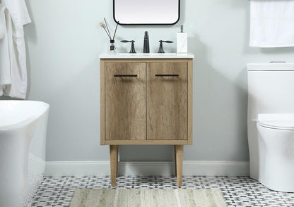 Elegant Furniture & Lighting - Cyrus 24 inch Single bathroom vanity in natural oak - VF48024NT veiw 2