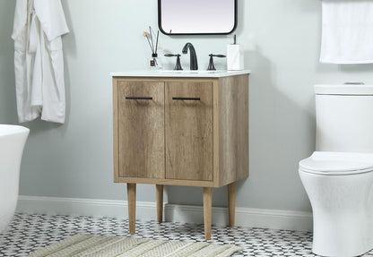 Elegant Furniture & Lighting - Cyrus 24 inch Single bathroom vanity in natural oak - VF48024NT veiw 3