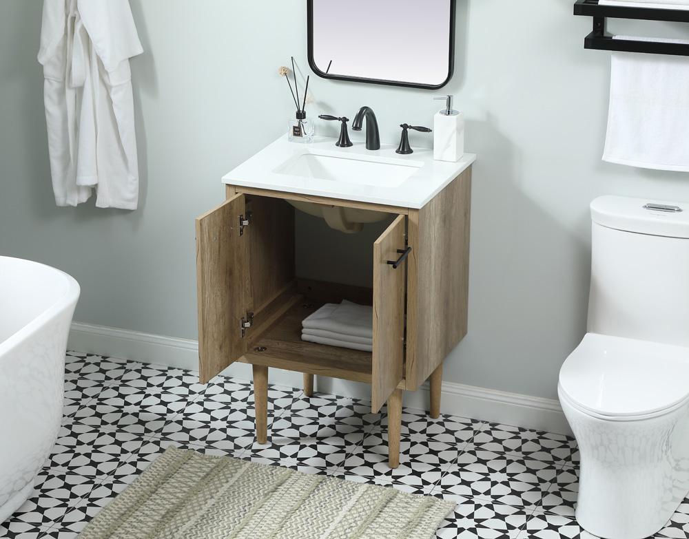 Elegant Furniture & Lighting - Cyrus 24 inch Single bathroom vanity in natural oak - VF48024NT veiw 4