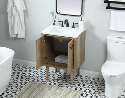 Elegant Furniture & Lighting - Cyrus 24 inch Single bathroom vanity in natural oak - VF48024NT veiw 4