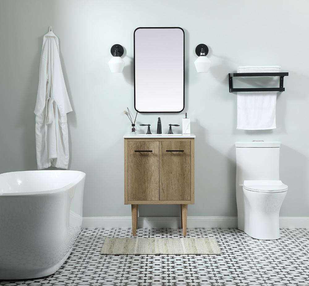 Elegant Furniture & Lighting - Cyrus 24 inch Single bathroom vanity in natural oak - VF48024NT veiw 5