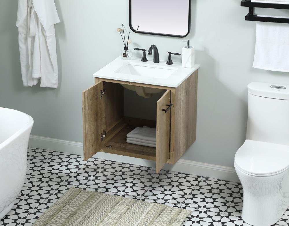 Elegant Furniture & Lighting - Cyrus 24 inch Single bathroom vanity in natural oak - VF48024NT veiw 7