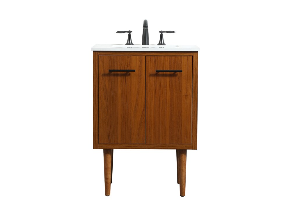 Elegant Furniture & Lighting - Cyrus 24 inch Single bathroom vanity in teak - VF48024MTK veiw 1