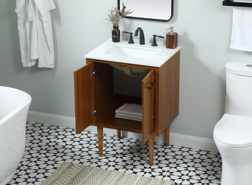 Elegant Furniture & Lighting - Cyrus 24 inch Single bathroom vanity in teak - VF48024MTK veiw 4