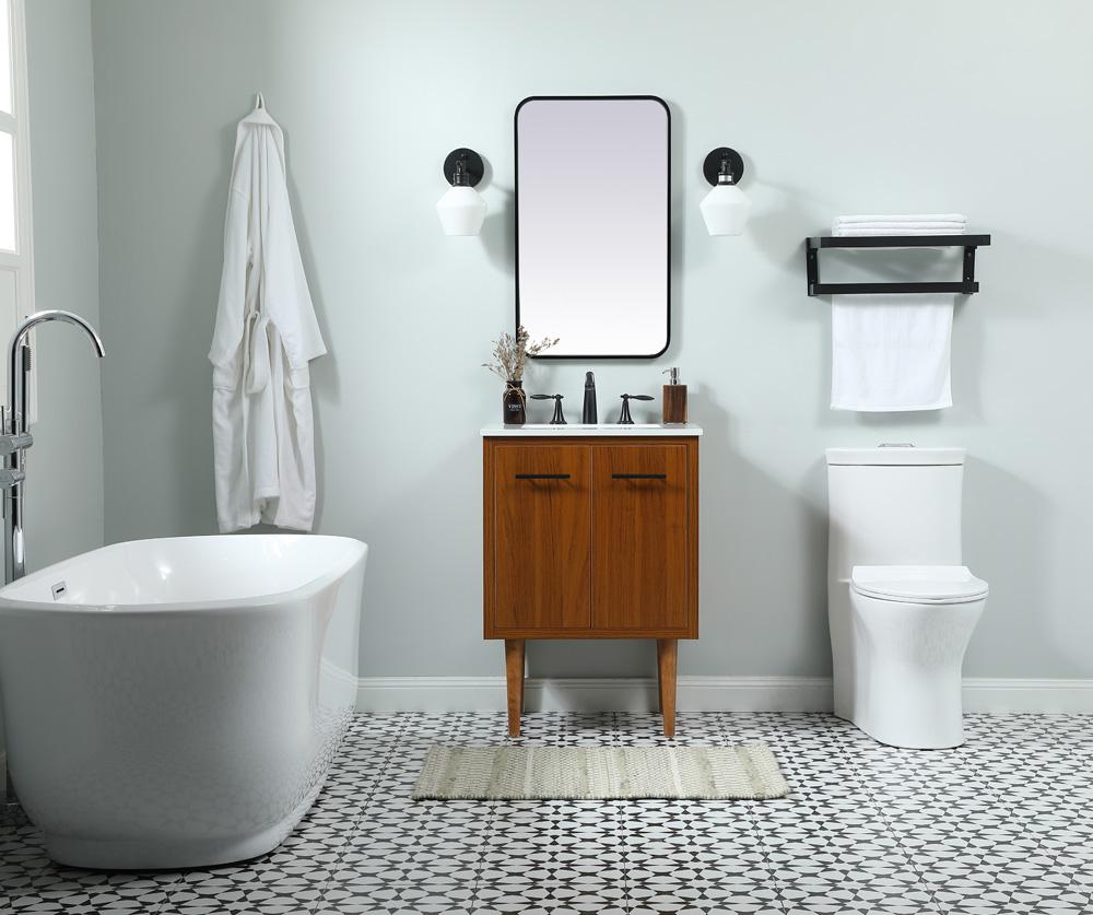 Elegant Furniture & Lighting - Cyrus 24 inch Single bathroom vanity in teak - VF48024MTK veiw 5