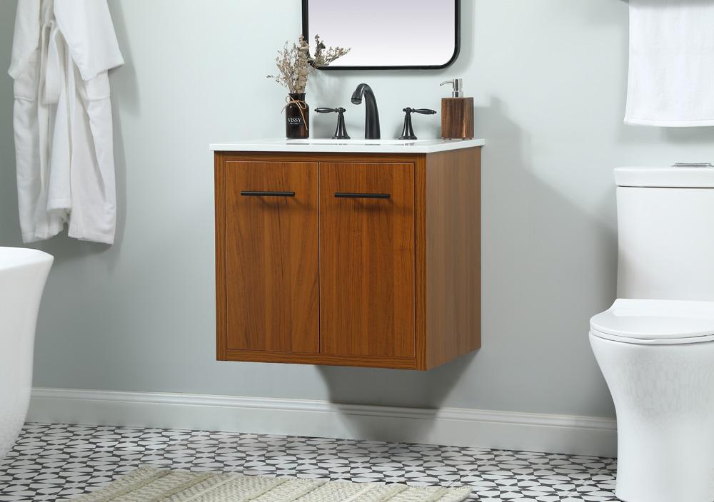 Elegant Furniture & Lighting - Cyrus 24 inch Single bathroom vanity in teak - VF48024MTK veiw 6