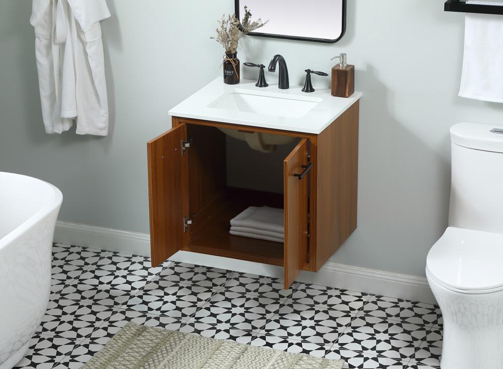 Elegant Furniture & Lighting - Cyrus 24 inch Single bathroom vanity in teak - VF48024MTK veiw 7
