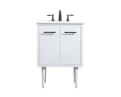 Elegant Furniture & Lighting - Cyrus 24 inch Single bathroom vanity in white - VF48024MWH veiw 1