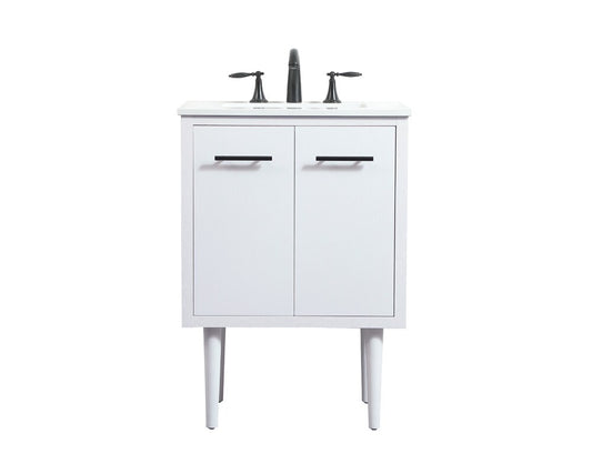 Elegant Furniture & Lighting - Cyrus 24 inch Single bathroom vanity in white - VF48024MWH veiw 1