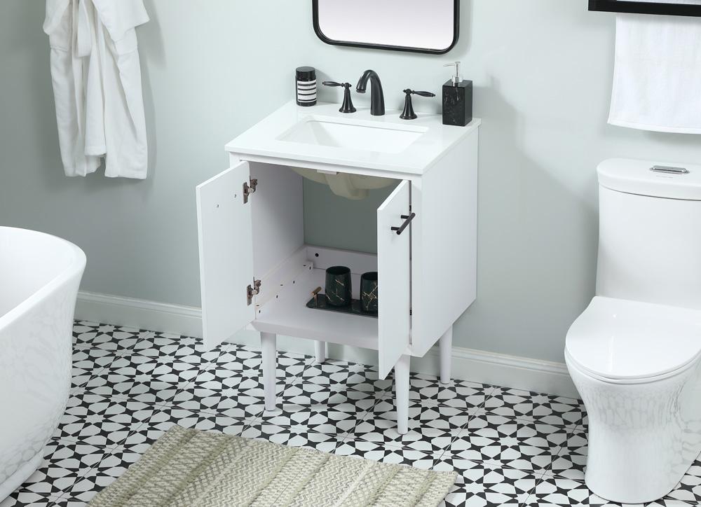 Elegant Furniture & Lighting - Cyrus 24 inch Single bathroom vanity in white - VF48024MWH veiw 4