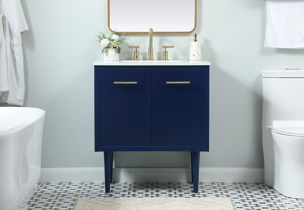 Elegant Furniture & Lighting - Cyrus 30 inch Single bathroom vanity in blue - VF48030MBL veiw 2