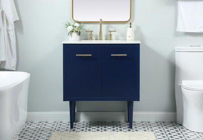 Elegant Furniture & Lighting - Cyrus 30 inch Single bathroom vanity in blue - VF48030MBL veiw 2