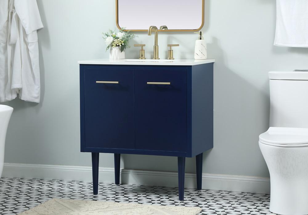 Elegant Furniture & Lighting - Cyrus 30 inch Single bathroom vanity in blue - VF48030MBL veiw 3
