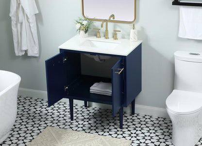 Elegant Furniture & Lighting - Cyrus 30 inch Single bathroom vanity in blue - VF48030MBL veiw 4
