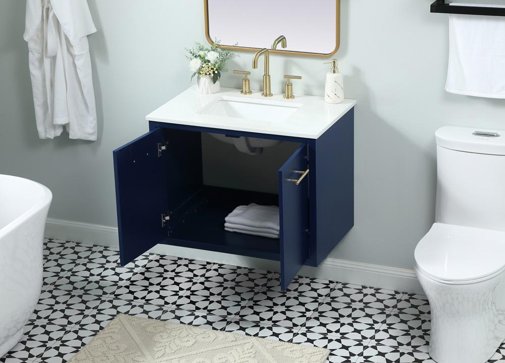 Elegant Furniture & Lighting - Cyrus 30 inch Single bathroom vanity in blue - VF48030MBL veiw 7