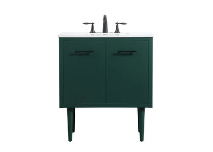 Elegant Furniture & Lighting - Cyrus 30 inch Single bathroom vanity in green - VF48030MGN veiw 1